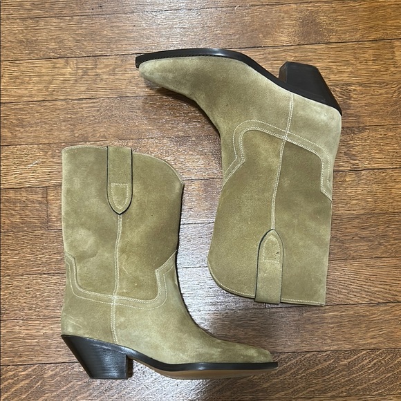 Isabel Marant Dahope Tan Suede Western Boots - Picture 6 of 8